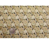 The Fabric Guys Celtic Range 100% Cotton Fabric Sold Per Metre for Decoration Occasions Cushion Panel 44" Wide (Swirls Gold)