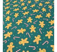 The Fabric Guys Festive Collection Quilting Cotton Fabric Full Metre Christmas Xmas Party Celebrations Décor Digital Prints Quilting Crafting Prints (Gingerman Bottle Green)