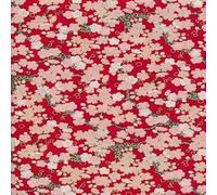 The Fabric Guys Quilting Cotton Per Metre Japanese Style Fabric 60" Wide Gold Foil Beautiful Prints Sewing Craft Artwork Handwork (Cherry Blossom Red)