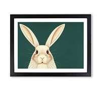 The Face Of A Rabbit BLK Framed Print | A3 Black Framed Wall Art | Ready to Hang | Modern Animal Picture | Living Room Bedroom Lounge Office