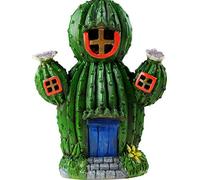 The Fairies Enchanted Garde 956480 Secret Fairy Cactus Solar House | Enchanting Garden Decoration | Minature | 16.5 X 10 X 22cm | 1pc. Accessory, Multicolor