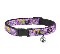 The Fairly OddParents Breakaway Cat Collar With Bell, Plastic Clip, Easy Adjustable, The Fairly Oddparents Timmy Cosmo and Wanda Group Pose Pinks, 8.5 to 12 Inches 0.5 Inch Wide
