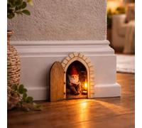 The Fairy Door That Opens, A Tiny Hidden World, With Hidden Gnome Scene | Opening Fairy Door with Hidden Gnome Scene; Hinged Door with Storybook Decor for Shelves, Baseboards, And Walls