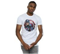 The Falcon And The Winter Soldier Captain America Stare T-Shirt Marvel White S
