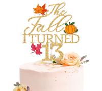 The Fall I Turned 13 Cake Topper, Autumn 13th Birthday Party Decorations