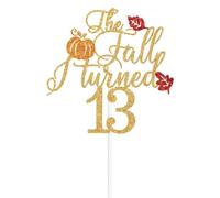 The Fall I Turned 13 Cake Topper, Autumn Thirteen Birthday Cake Decor