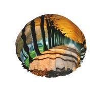 The fall leaf shower caps with double layer hold your hair well no matter when showering or bathing.