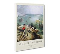 The Fall Of Icarus By Pieter Bruegel The Elder Exhibition Museum Painting Canvas Wall Art Print Ready to Hang, Framed Picture for Living Room Bedroom Home Office Décor, 24x16 Inch (60x40 cm)