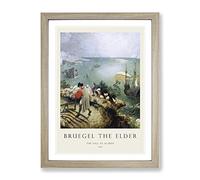 The Fall Of Icarus By Pieter Bruegel The Elder Exhibition Museum Painting Framed Print | A2 Oak Framed Wall Art | Ready to Hang | Modern Historical Picture | Living Room Bedroom Lounge Office