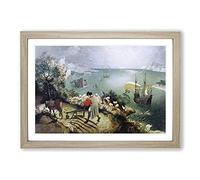 The Fall of Icarus by Pieter Bruegel The Elder Framed Print | A2 Oak Framed Wall Art | Ready to Hang | Modern Nature Picture | Living Room Bedroom Lounge Office