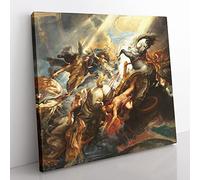 The Fall Of Phaeton by Peter paul rubens Classic Painting Canvas Wall Art Print Ready to Hang, Framed Picture for Living Room Bedroom Home Office Décor, 35x35 cm (14x14 Inch)