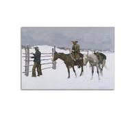 The Fall of The Cowboy by Frederic Remīngtōn Painting Art Poster Canvas Wall Art Scroll Picture Print Living Room Walls Decor Homes 16x24inch(40x60cm)