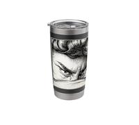 The Fallen Angel Blackwork Lucifer Etching Stainless Steel Insulated Tumbler
