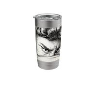 The Fallen Angel Blackwork Lucifer Etching Stainless Steel Insulated Tumbler