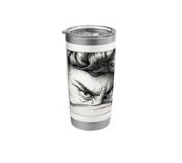 The Fallen Angel Blackwork Lucifer Etching Stainless Steel Insulated Tumbler