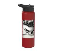 The Fallen Angel Blackwork Lucifer Etching Stainless Steel Insulated Water Bottle