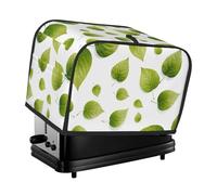 The fallen green leaves toaster cover is suitable for 2 small toaster covers with wide slots and comes with a storage pocket to meet diverse baking needs.