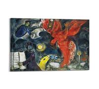 The Falling Angel by Marc Chagall Painting Art Poster Wall Art Picture Canvas Prints Bedroom Living Room Decor 16x24inch(40x60cm)