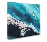The Falling Blue Canvas Print | Gallery Wrapped 30mm Frame Wall Art | 20x20 inches | Ready to Hang | Abstract Picture | Living Room Bedroom Lounge Office