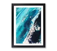The Falling Blue In Abstract Modern Framed Print | A3 Black Framed Wall Art | Ready to Hang | Abstract Fantasy Picture | Living Room Bedroom Lounge Office