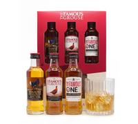 The Famous Grouse Trio Scotch Whisky Gift Set with Glass, 3x5cl | Officially Licensed, Smoky Black, Finest and The Famous One Miniatures, Whisky Tumbler, 40% ABV, Scotch Tasting Gift
