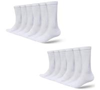 The Fancy Dres 12 Pairs Womens Socks Soft Breathable Leisure Ladies Crew Socks Sports Work Everyday Casual Mid Calf Socks Women Shoe Size 4-6, White