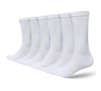 The Fancy Dres 6 Pairs Womens Socks Soft Breathable Leisure Ladies Crew Socks Sports Work Everyday Casual Mid Calf Socks Women Shoe Size 4-6, White