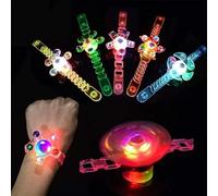 The Fancy Dress® 12pcs LED Light Up Hand Spinner Wristbands Bracelet Multicolored Fidget Spinner Watch Glow In Dark Toys Gifts Party Favors For Kids, Pack 12