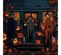 The Fancy Dress 3 Pack Halloween Hanging Decorations, Grim Reaper Hanging Witch 120cm Outdoor Halloween Decorations For Haunted House Party Accessories Prop (Hanging Creepy Witches)'