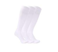 The Fancy Dress® 3 Pairs Back to School Girls Plain Knee High Socks - Kids Cotton Rich Socks in Solid Colors - Long Length Uniform Stockings for Childrens (White, 2-3 Years)
