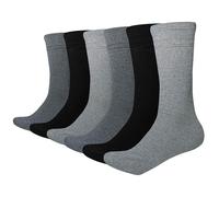 The Fancy Dress 6 Pairs Diabetic Socks for Men Non Elastic Soft Grip Comfortable Top cotton Rich Gentle Skin Diabetes Mens Socks UK Size 6-11, Dark Asst
