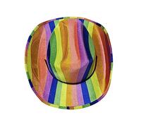 The Fancy Dress® Adults Gay Pride Carnival Cowboy Gangster Rainbow Top Felt Hat LGBT Fancy Dress Party Accessory (Cowboy)