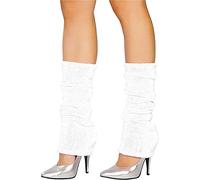 The Fancy Dress Angies Fashion Luxurious Ladies 80's Dance Plain Ribbed Leg Warmers Neon Leg warmers in Hot Pink 12 Colours (White)