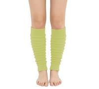 The Fancy Dress Angies Fashion Luxurious Ladies 80's Dance Plain Ribbed Leg Warmers Neon Leg warmers in Hot Pink 12 Colours (Lime Yellow)