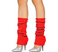 The Fancy Dress Angies Fashion Luxurious Ladies 80's Dance Plain Ribbed Leg Warmers Neon Leg warmers in Hot Pink 12 Colours (Red)