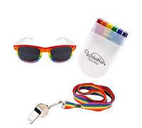 The Fancy Dress Deluxe Quality Gay Lesbian Pride Rainbow Gangster Hat Tattoos Glasses Whistle Facepaint Angel Halo Hairband Wing LGBT Parade Party Fancy Dress Accessory