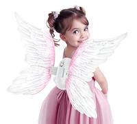 The Fancy Dress Electric Fairy Wings for Girls - Light Up Butterfly Wings With LED Lights & Music, Kids Flapping Toy Best for Halloween, Christmas Party, Birthday Gift (White)