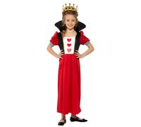 The Fancy Dress® Girls Fairytale Queen of Hearts Costume Children's kids World Book Week Day Character Fancy Dress Halloween Costumes for Girls (Red, Large)