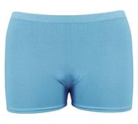 The Fancy Dress® Girls Kids Neon Microfiber Hot Pants Shorts Dance Gym Party Stretch Stylish Short Pant 5-10 Years (Turquoise, 11-12 Years)
