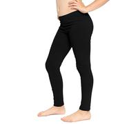 The Fancy Dress Girls Leggings School Casual Full Length Cotton Tights Plain Dance Wear Solid Cycling Sports Legging for Kids Age 1-13 Years (7-8 Years, Black)