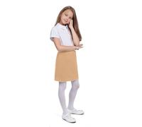 The Fancy Dress® Girls Mini Pencil Skirts Stretchy Elasticated Waist Plain Summer Short Skirt Children PE School Uniform Bodycon Skirt Age 11-12 Years, Camel