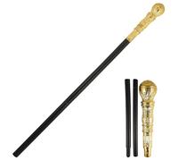 The Fancy Dress Golden Pimp Stick | Halloween Fashion Costume Accessory Gangster Gold Colour Top Cane Unisex Mens Womens Adult One Size