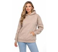 The Fancy Dress Hoodies for Men & Women UK - Unisex Plain Pullover Hooded Sweatshirt Long Sleeve Inside Fleece Hoodie Top for Gym Work Running, Sand, S