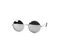 The Fancy Dress® John Lennon Style Flat lens Round Retro Classic Shades Sunglasses 60s 70s Hippie Glasses UV400 Protection (Silver)