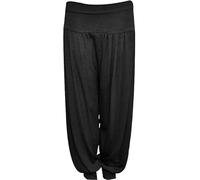 The Fancy Dress® Kids Girls Harem Leggings Loose Baggy Style Full Length Trouser Casual Elastic Waist Ali Baba Pants Yoga Dance Legging Black, 5-6