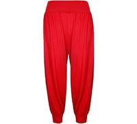The Fancy Dress® Kids Girls Harem Leggings Loose Baggy Style Full Length Trouser Casual Elastic Waist Ali Baba Pants Yoga Dance Legging Red, 5-6