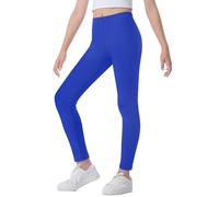 The Fancy Dress® Kids Girls Microfiber Legging Sports Fitness Gym & Workout Yoga Pants Girl's Footless Leggings (as8, Age, 13_Years, 14_Years, Regular, Royal Blue)