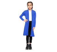 The Fancy Dress® Kids Girls Plain Maxi Cardigan Open Front Long Sleeve Casual Floaty Cardi Longline Boyfriend Winter Cardigans Top Royal Blue, 7-8