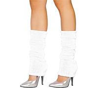 The Fancy Dress® Ladies Bright Neon 80s Party Club Dance Ankle Leg Warmers - Women's Retro Fancy Dress Accessory (White)