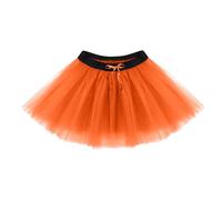 The Fancy Dress Ladies Neon 3 Layers Tutu Skirt, Women Casual 1980's Plain Fancy Dress Hen Party Club Fashion Halloween Christmas Short Skater Skirts, Orange